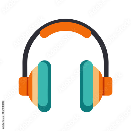 headphones icon isolated vector art illustration