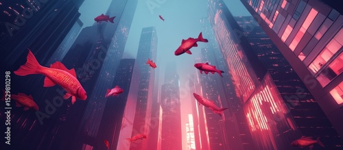 Red Fish in a City