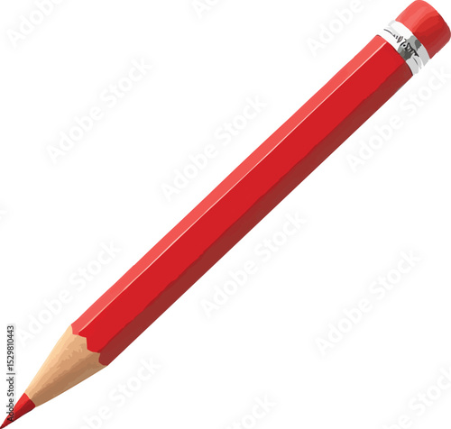 red pencil isolated on white background