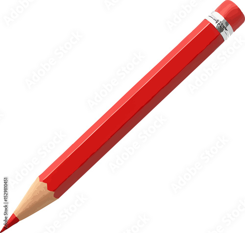 red pencil on white background