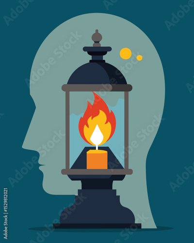 The gaslight inside my mind was inconsistent dimming and brightening at random intervals leaving me confused and disoriented.. Vector illustration