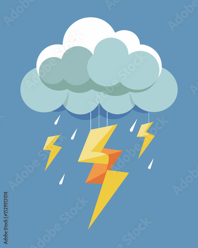 The clouds above were like a thunderstorm of hateful words causing emotional lightning strikes inside.. Vector illustration