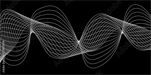 Abstract white background with a glowing abstract waves. Abstract wave element for design. Digital frequency track equalizer, Futuristic background design. Long exposure, Light painting photography.