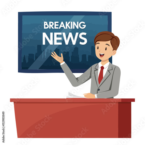 Breaking News Anchor: Presenting Latest Headlines on Television