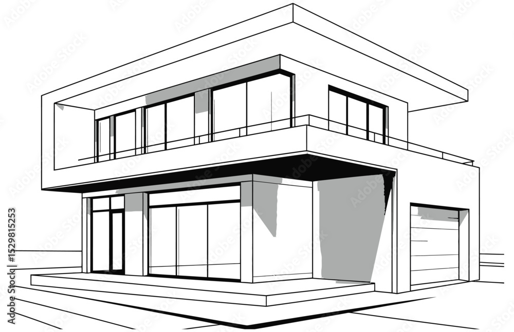 Minimalist Black & White Illustration of a Modern Commercial Building
Minimalist Black & White Illustration of a Modern Commercial Building