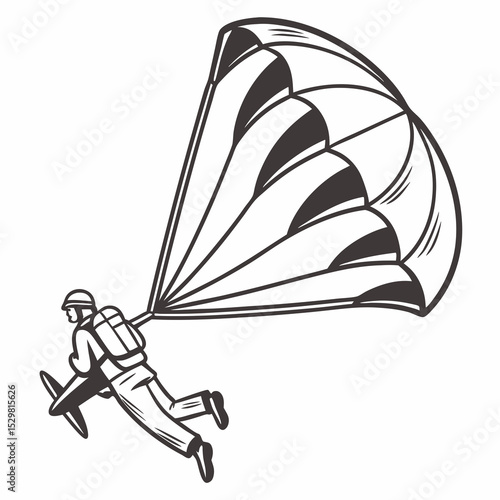 Skydiving adventure parachuting extreme sport air plane