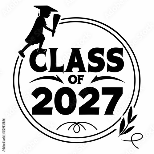 Class of 2027 graduation design graduate silhouette