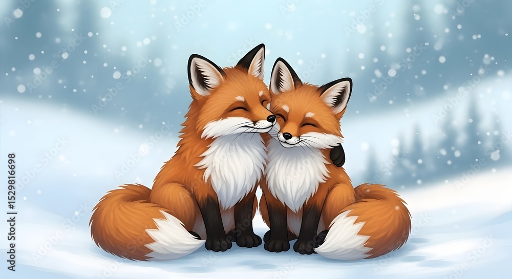 Fototapeta premium Cartoon fox with raised eyebrows