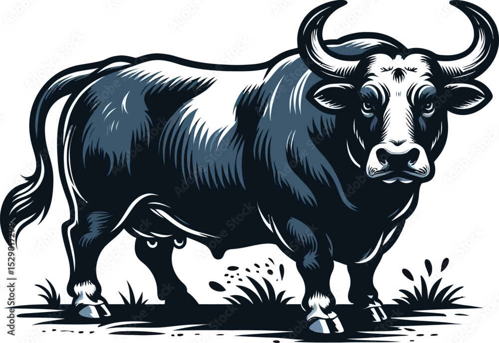 Fototapeta premium vector illustration of a bull