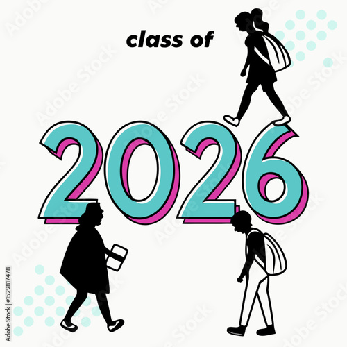 Class of 2026 graduation students walking towards future