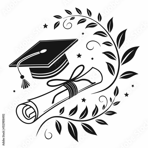 Graduation cap diploma degree ceremony academic achievement success education celebration