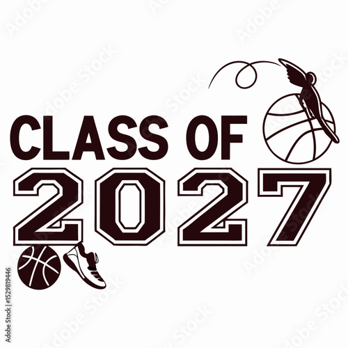 Class of 2027 graduation design basketball shoe bird