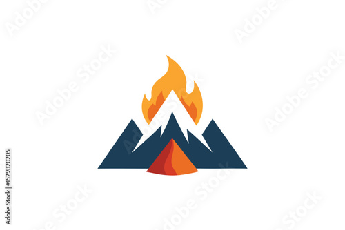camping icons set