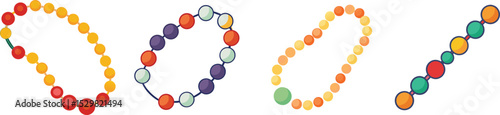 Beads Illustration Colourful Jewelry Making and Crafting Supplies