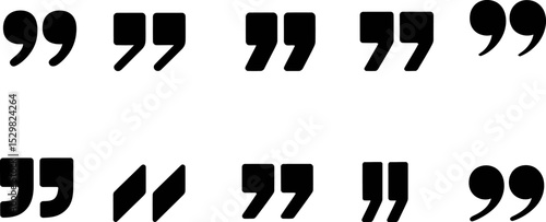 Vector quotation marks set different styles quotes punctuation symbols graphic design elements collection editable stock vector illustration
