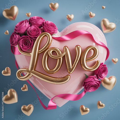 Pink heart shaped card 