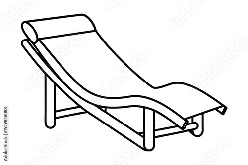 Modern line drawing of a relaxing chaise lounge chair