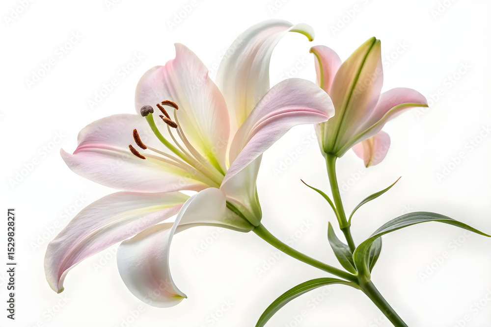 Fototapeta premium pink lily isolated on white