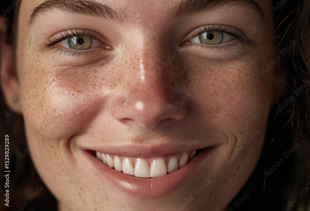 A close-up portrait of a smiling young woman with freckles, radiating happiness and positivity, embodying warmth and approachability in a moment that captures genuine joy. A close-up portrait of a smiling young woman with freckles, radiating happiness and positivity, embodying warmth and approachability in a moment that captures genuine joy.