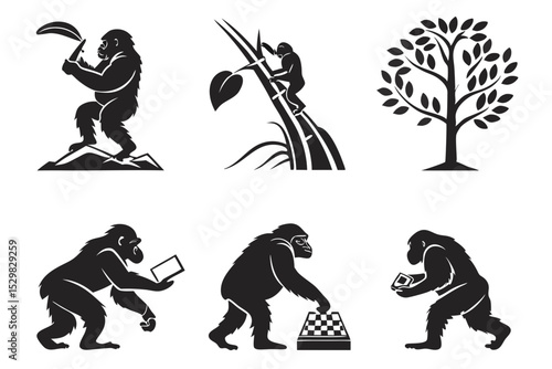 vector illustration of a set of silhouettes of musicians