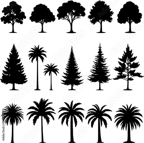 Tree  Vector Silhouettes  Bundle Collection