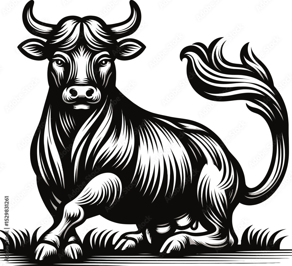 Fototapeta premium a vector illustrsion a Cow solid color with white background