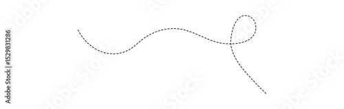 abstract dotted line. Hand drawn curve dotted line vector set.