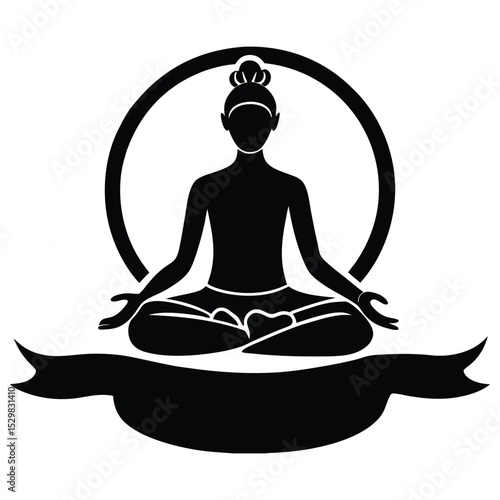 Minimalist Yoga Pose Silhouette Vector