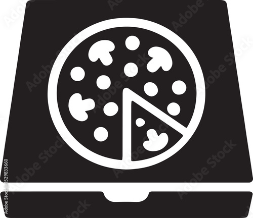 Silhouette vector of a closed pizza box, perfect for delivery, packaging, branding, and food-related designs.