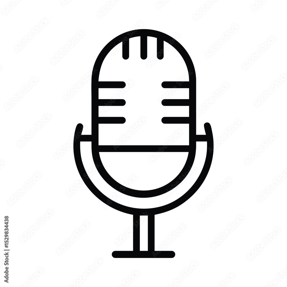 Simple Microphone Icon Vector Illustration on White Background for Audio Recording and Communication Simple Microphone Icon Vector Illustration on White Background for Audio Recording and Communication