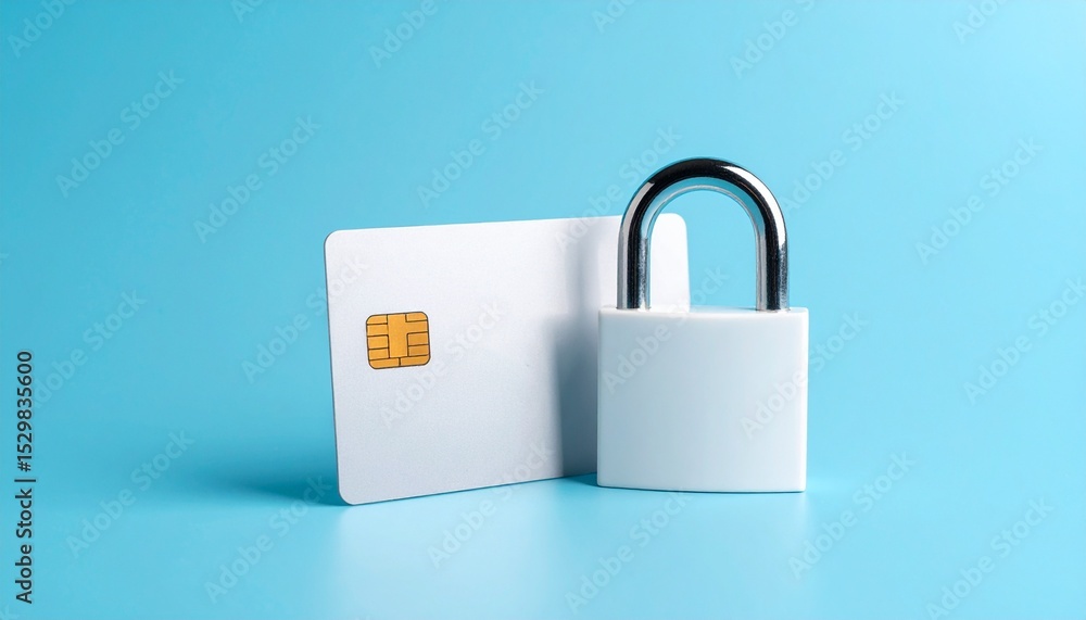 Naklejka premium Secure Online Payment Protection Concept Credit Card Security.