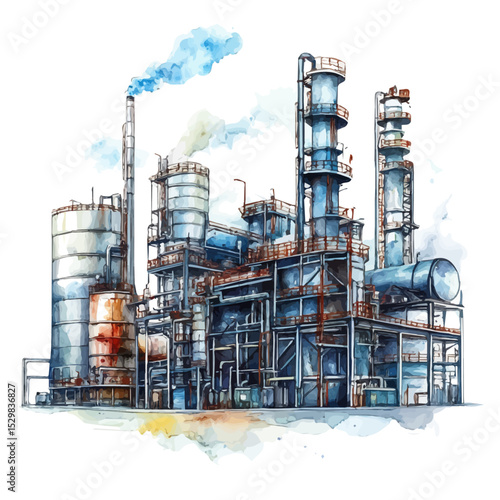 Industrial Coatings, watercolor painting vector, isolated on a white background.