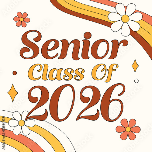 Retro senior class of 2026 graduation design