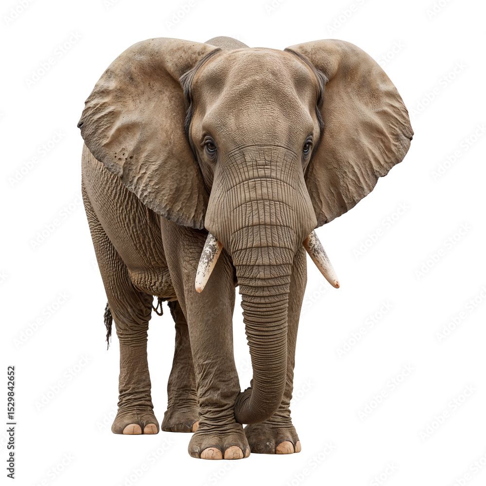 Fototapeta premium elephant isolated on a transparent background, PNG. Generative Ai.