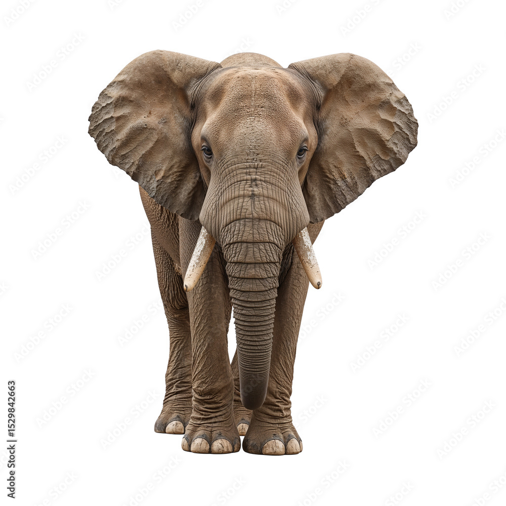 Fototapeta premium elephant isolated on a transparent background, PNG. Generative Ai.