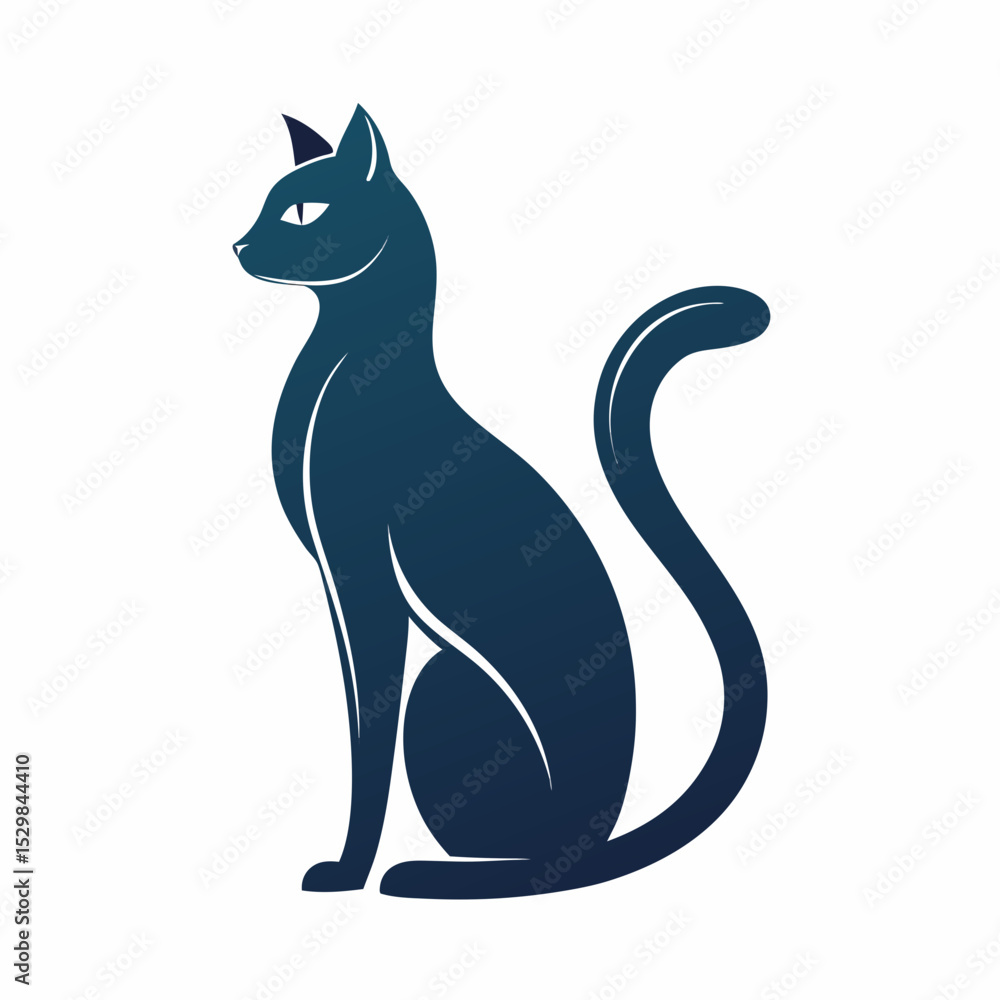 National Cat Day Vector Cat Silhouette Minimal White Background National Cat Day Vector Cat Silhouette Minimal White Background