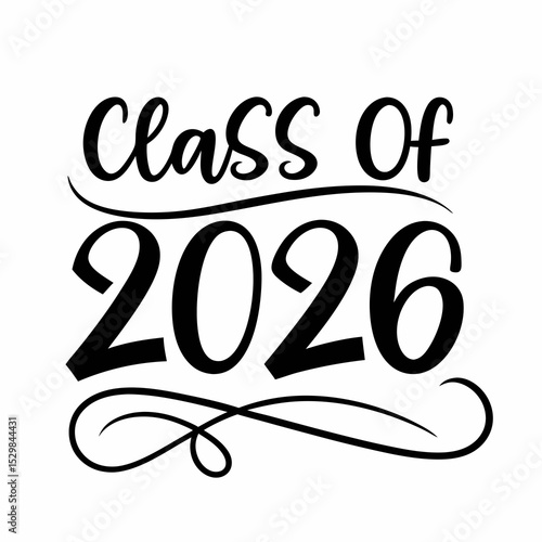 Class of 2026 graduation design vector art