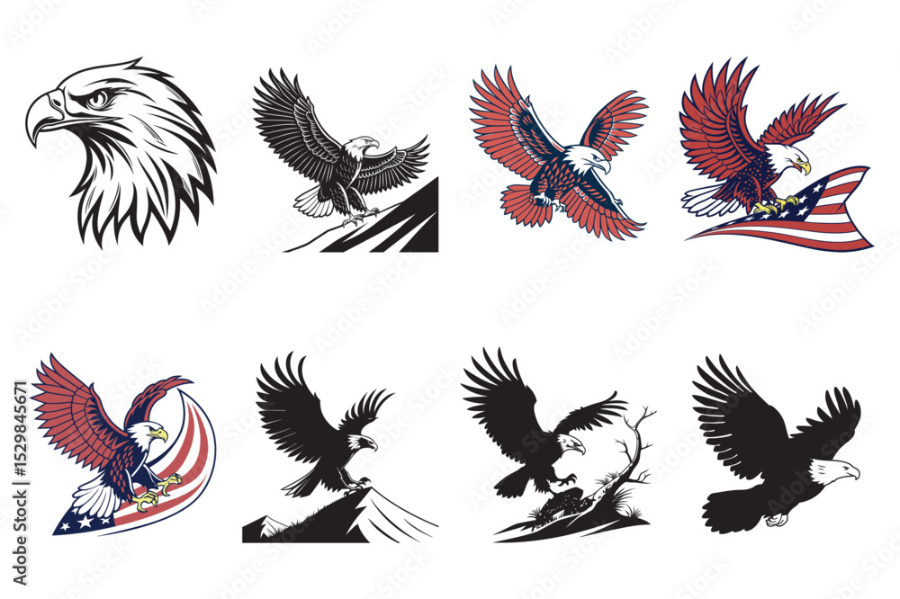 Obraz premium Powerful Eagle Designs for Tattoos, Logos, and More