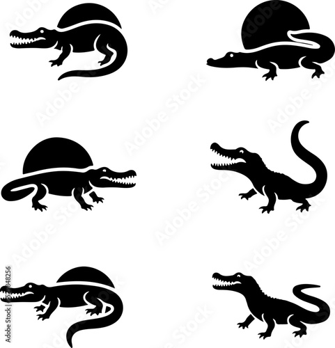 Pig and Boar Silhouette Set vector