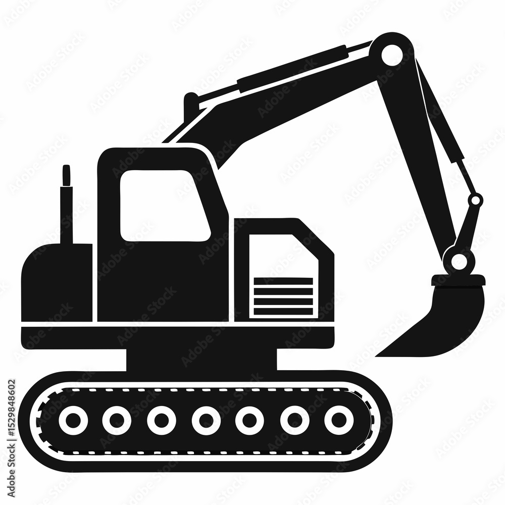 excavator on a white background excavator on a white background