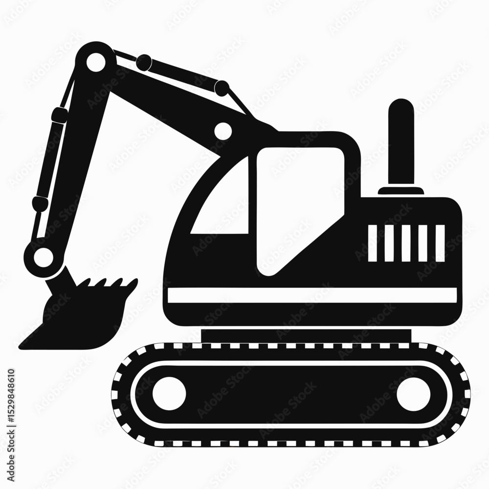 excavator on a white background excavator on a white background