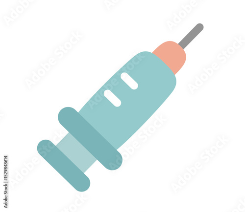 可愛くてシンプルな注射器のベクターイラストアイコン(Cute and Simple Vector Illustration Icon of Syringe)