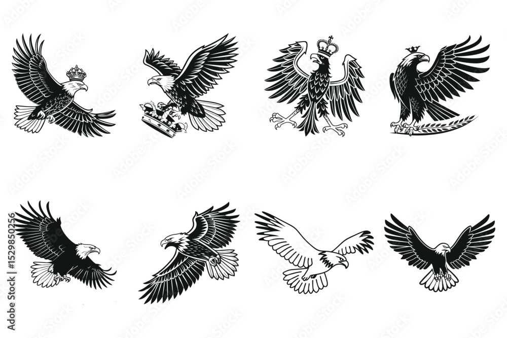 Fototapeta premium Powerful Eagle Designs for Prints and Tattoos