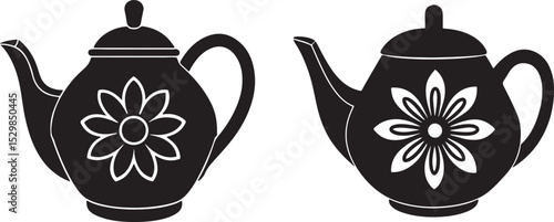 black and white vases