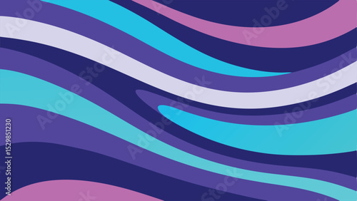 Abstract wavy pattern with swirling lines of vibrant purple teal and pink hues