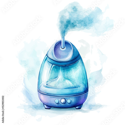 watercolor of Humidifier, vector, isolated on a white background.