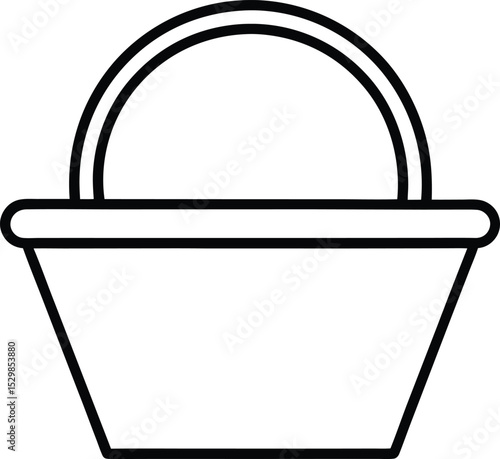 picnic basket icon line art vector illustration on transparent background