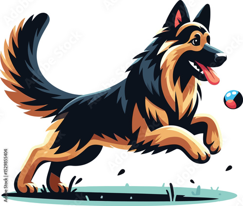 A German Shepherd dog vector illustration