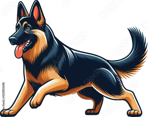 A German Shepherd dog vector illustration