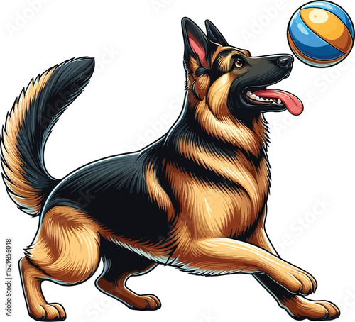 A German Shepherd dog vector illustration